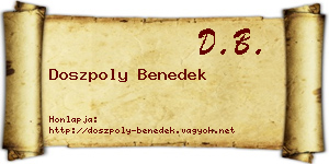 Doszpoly Benedek névjegykártya